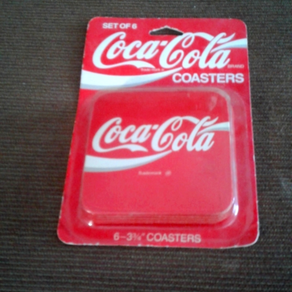 Coca Cola Coke Coasters set of 6. Cork. In Package New